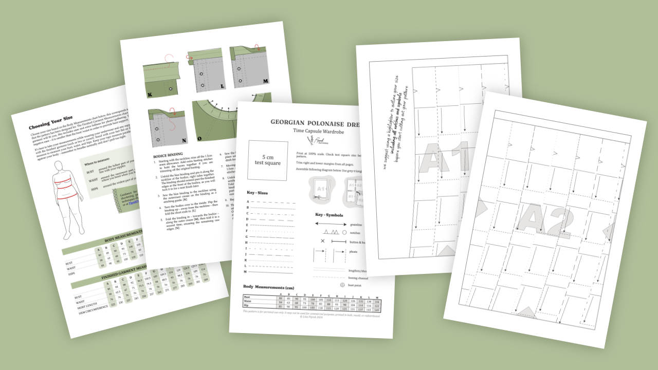 Georgian Polonaise Dress - Sewing Pattern