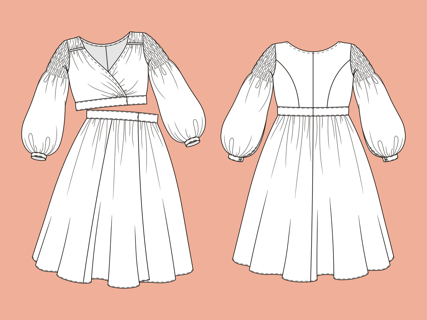 Romantic Wrap Dress - Sewing Pattern